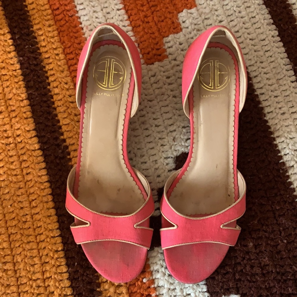 Lilly Pulitzer Pink Wedges Size 9 - Picture 7 of 7